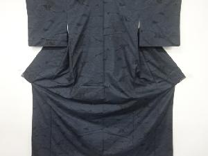 雲に几帳・源氏車模様織出し本場泥大島紬着物（9マルキ）